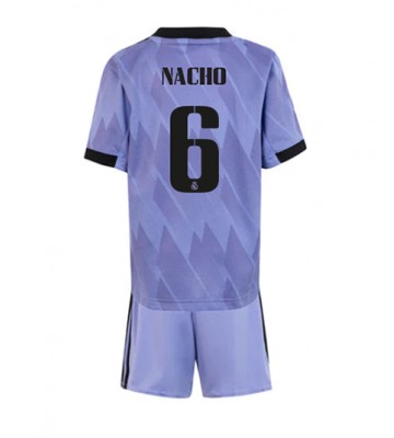 Real Madrid Nacho #6 Bortedraktsett Barn 2022-23 Kortermet (+ Korte bukser)